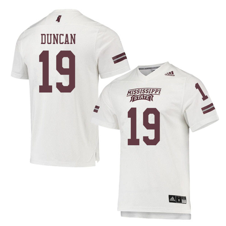 Men #19 Collin Duncan Mississippi State Bulldogs College Football Jerseys Sale-White